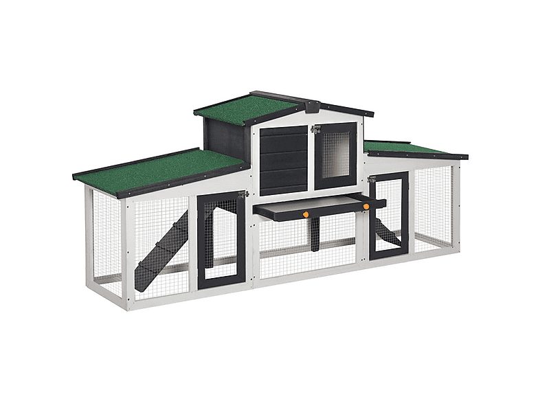 Conejera de Exterior - PAWHUT D51-149, para Mascota pequeña, Gris