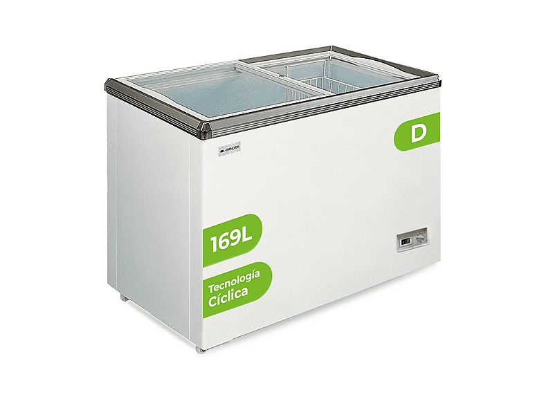 Congelador horizontal - ASPES ACHH1700DDCG, 171 l, 78,4 cm, Blanco