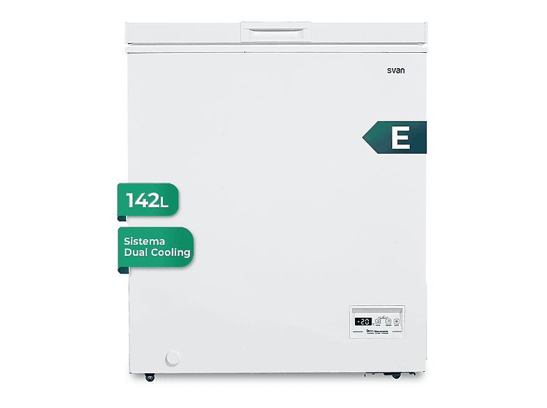 Congelador horizontal - SVAN SCH1501EDC, 142 l, 84,6 cm, Blanco