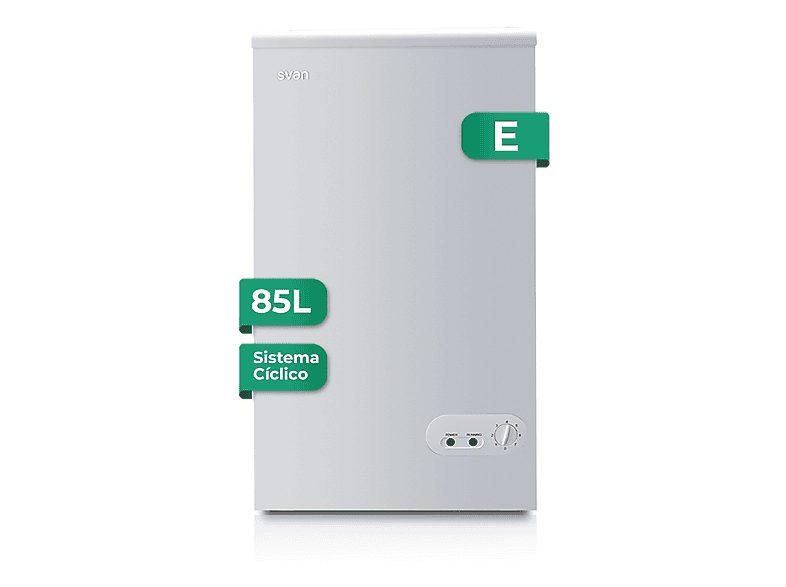 Congelador horizontal - SVAN SVCH101FS, 85 l, 81 cm, Blanco