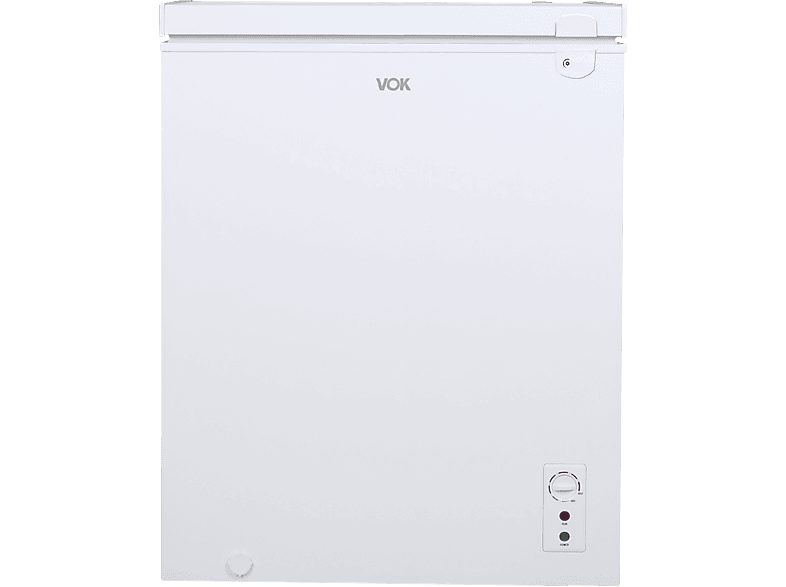 Congelador horizontal - VOK EVF-137CDEW, Capacidad 137 l, Función dual, Cerradura, 137 l, 83,5 cm, Blanco