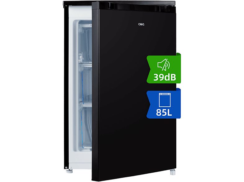 Congelador vertical - CHIQ CSD90D4D, 85 l, 84,5 cm, Color Metalico Cepillado Oscuro