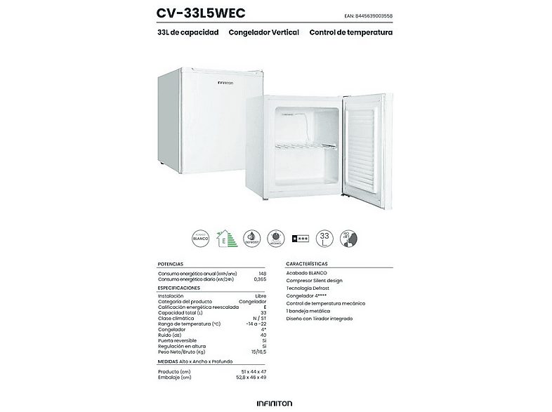 1:congelador-vertical-infiniton-cl-33l5wec-33-l-51-cm-blanco-1.jpg|2:congelador-vertical-infiniton-cl-33l5wec-33-l-51-cm-blanco-2.jpg|3:congelador-vertical-infiniton-cl-33l5wec-33-l-51-cm-blanco-3.jpg