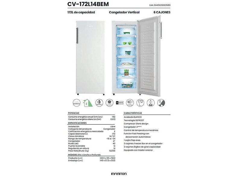 1:congelador-vertical-infiniton-cv-172l14bem-172-l-1435-cm-blanco-1.jpg|2:congelador-vertical-infiniton-cv-172l14bem-172-l-1435-cm-blanco-2.jpg|3:congelador-vertical-infiniton-cv-172l14bem-172-l-1435-cm-blanco-3.jpg|4:congelador-vertical-infiniton-cv-172l