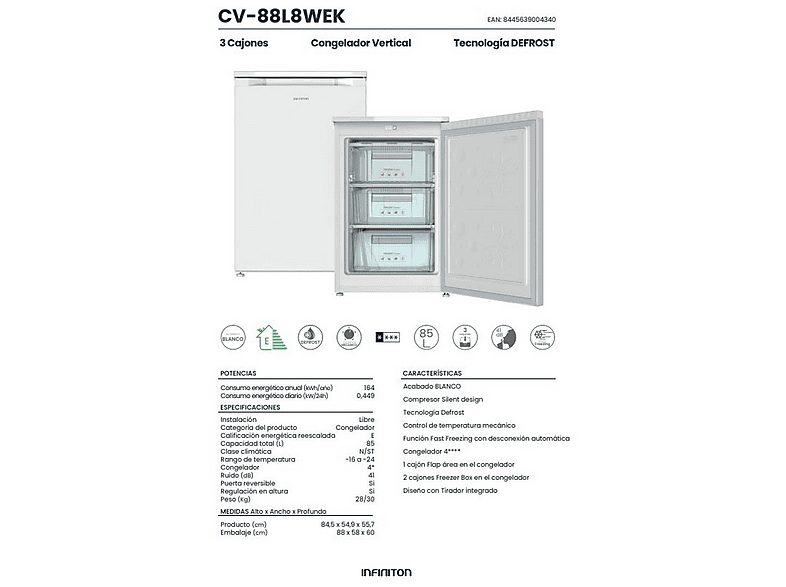 1:congelador-vertical-infiniton-cv-88l8wek-85-l-845-cm-blanco-1.jpg|2:congelador-vertical-infiniton-cv-88l8wek-85-l-845-cm-blanco-2.jpg|3:congelador-vertical-infiniton-cv-88l8wek-85-l-845-cm-blanco-3.jpg|4:congelador-vertical-infiniton-cv-88l8wek-85-l-845