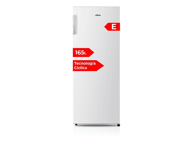 Congelador vertical - NILSON NCV145500E, 165 l, 143,4 cm, Blanco