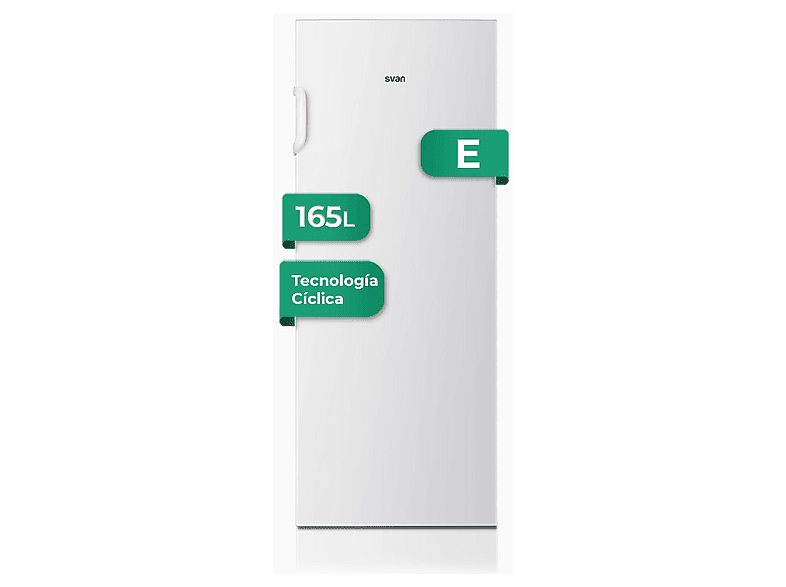 Congelador vertical - SVAN SCV145501E, 165 l, 91,6 cm, Blanco