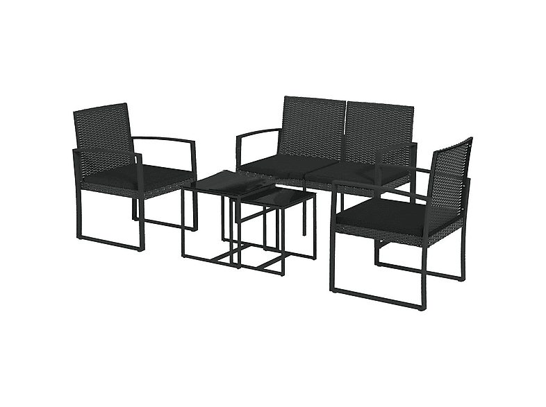Conjunto de jardín - OUTSUNNY 84G-319V00BK, 58 cm x 102 cm x 77 cm, Acero, PP, Negro