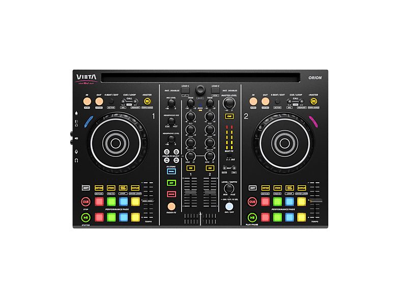 Controladora DJ - Vieta Pro Orion, Bluetooth, 2 Canales, Jogwheels, Rango de Frecuencia: 20 - 20000 Khz, Negro