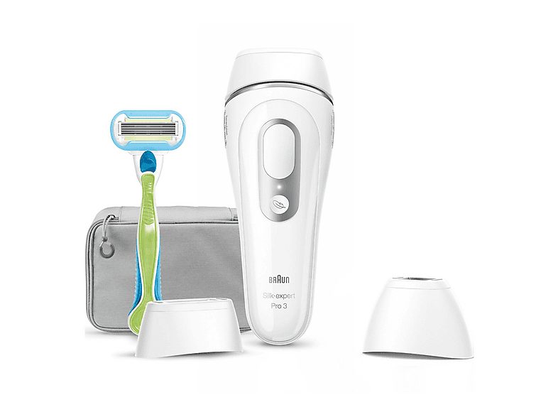 Depiladora IPL - BRAUN 7500435238410, 2 velocidades, Cabezal estándar, Cabezal de precisión, Maquinilla Venus Smooth, Funda, Blanco/Plata