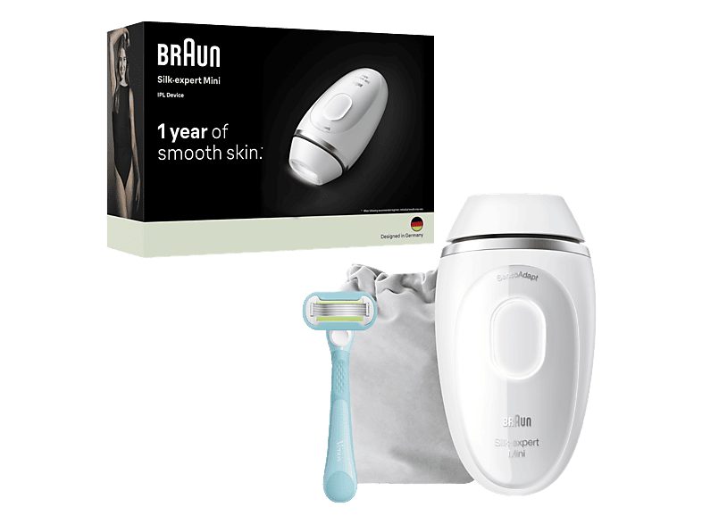 Depiladora IPL - Braun Luz pulsada Silk·expert Mini, PL1114, Depilación en casa,