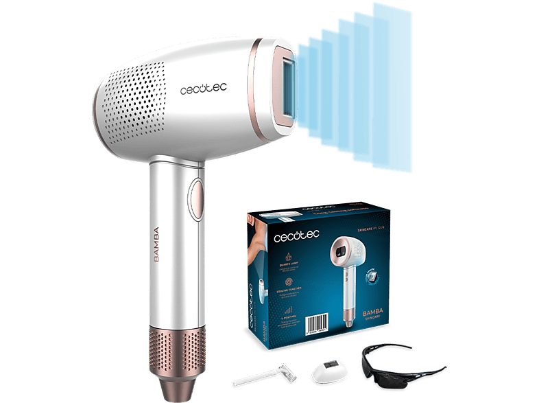 Depiladora IPL - CECOTEC Bamba SkinCare IPL Gun, Multicolor