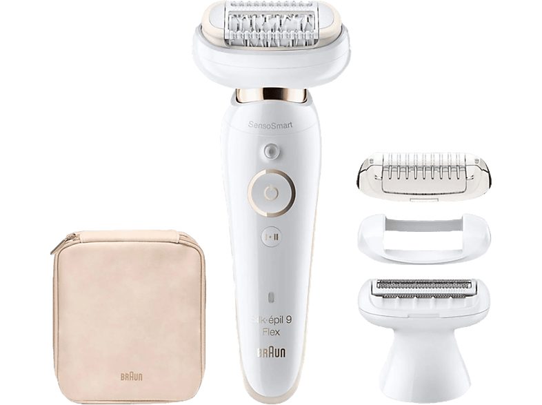 Depiladora  - SE9002 BRAUN, 2.0 velocidades, 1 depiladora 1 cargador 1 cabezal de rasurado 1 cabezal de recorte 1 funda 1 escobilla, Blanco