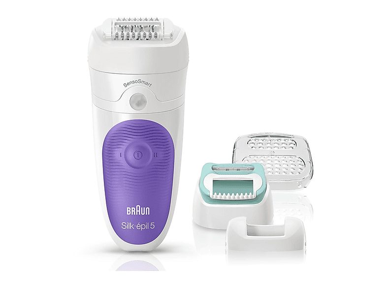 Depiladora  - Silk-épil 5 5/880 SensoSmart BRAUN, 2 velocidades, Púrpura, Blanco