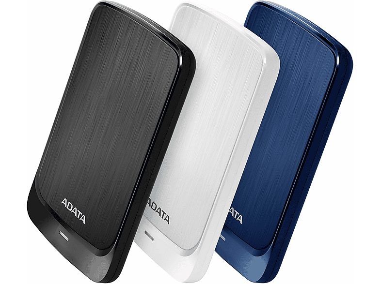 Disco duro externo 2 TB - ADATA AHV320-2TU31-CWH, 2,5 ", HDD, Blanco