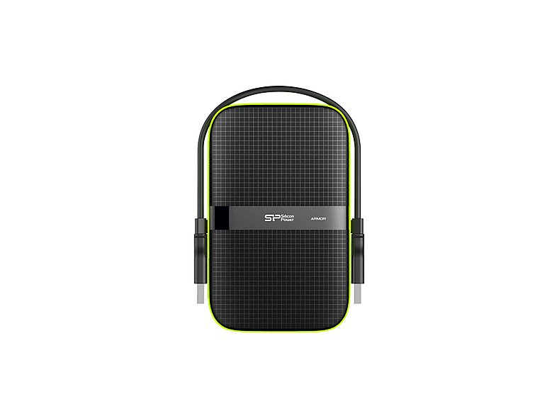 Disco duro externo 5000 GB - SILICON POWER Armor A60, 2,5 ", HDD, Negro, Verde