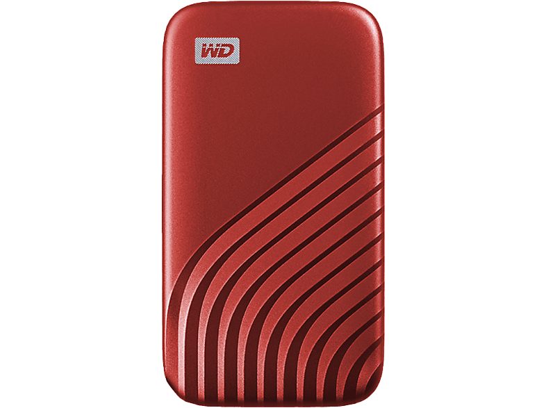Disco duro SSD externo 1 TB - WD My Passport SSD, Portátil, Lectura 1050 MB/s, USB 3.2, Para Windows y Mac, Rojo