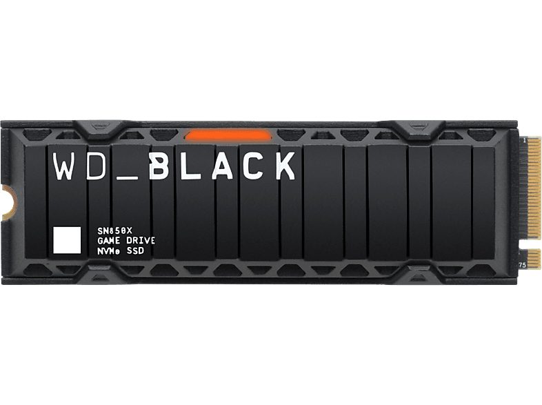 Disco duro SSD interno 1TB - WD_BLACK SN850X NVMe SSD, Con disipador de calor, PlayStation®5, M.2 2280, Negro