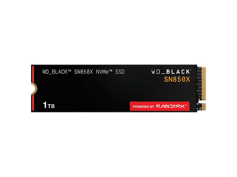 Disco duro SSD interno 1TB - Western Digital WD_BLACK SN850X NVMe SSD, Hasta 7300 MB/s lectura, M.2 2280, Negro