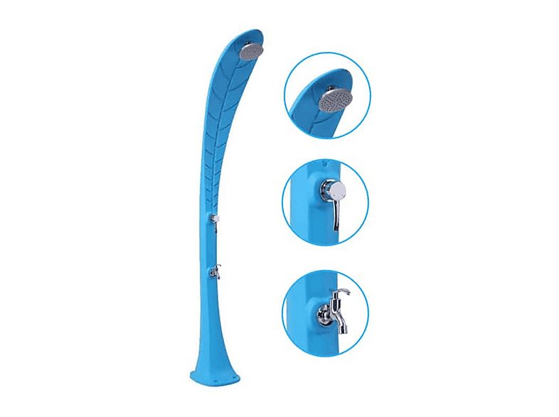 Ducha solar de piscina - PRODUCTOS QP Foliage 35L con lavapiés Azul