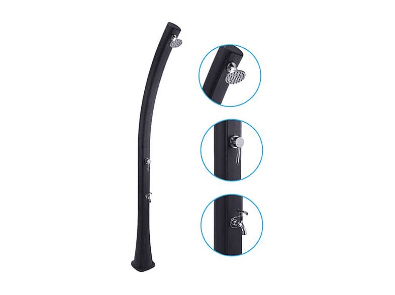 Ducha solar de piscina - PRODUCTOS QP Grace 25L con Lavapiés Negra