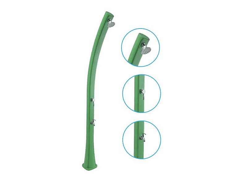 Ducha solar de piscina - PRODUCTOS QP Grace 25L con lavapiés Verde