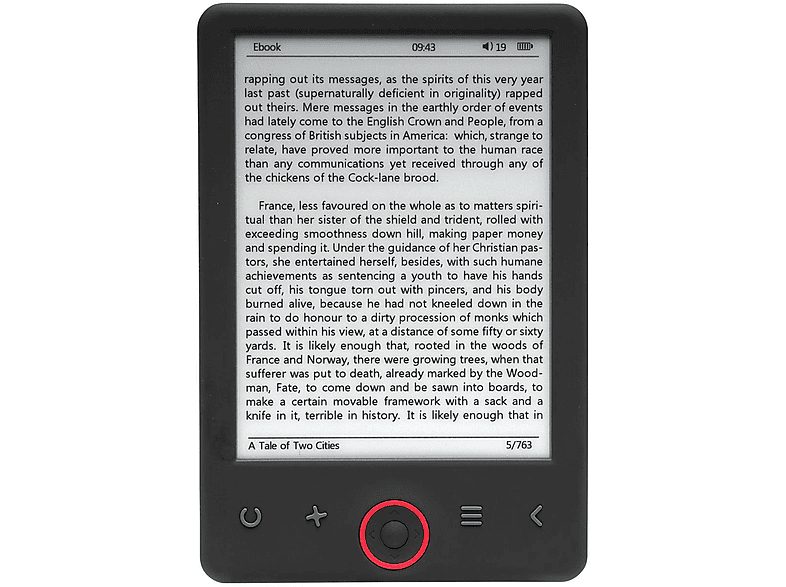 E-book - DENVER EBO-635L, 6 ", 4 GB, 1024 x 758, E Ink Carta, Negro
