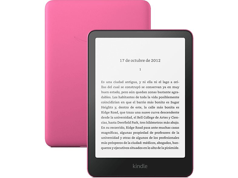 eBook - Amazon Kindle Paperwhite, 7", 16 GB, 300 ppi, Con publicidad, Sin reflejos, Autonomía de semanas, Frambuesa