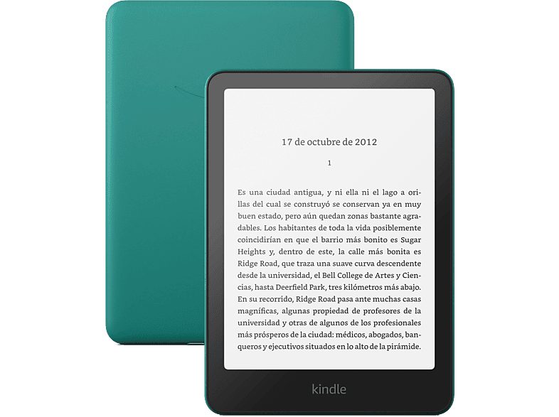 eBook - Amazon Kindle Paperwhite, 7", 16 GB, 300 ppi, Con publicidad, Sin reflejos, Autonomía de semanas, Verde Jade