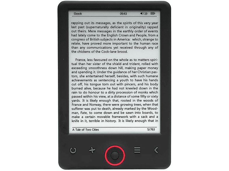 eBook - DENVER EBO-626, 5,9 ", 4 GB, 1024x758 Pixel, E Ink Carta, Negro