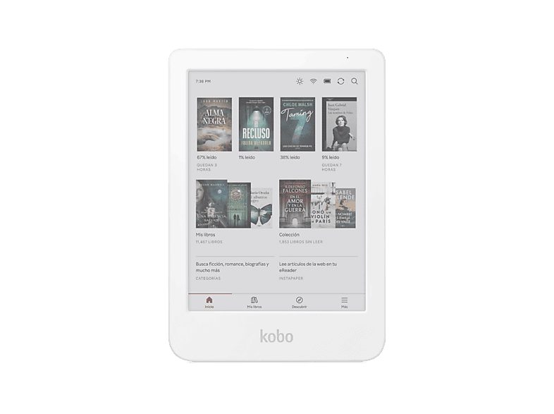 eBook - Kobo Clara Colour, Pantalla Táctil Color E-Ink Kaleido™ 3 de 6”, 16GB, Comfortlight PRO, IPX8, Pantalla color, Blanco
