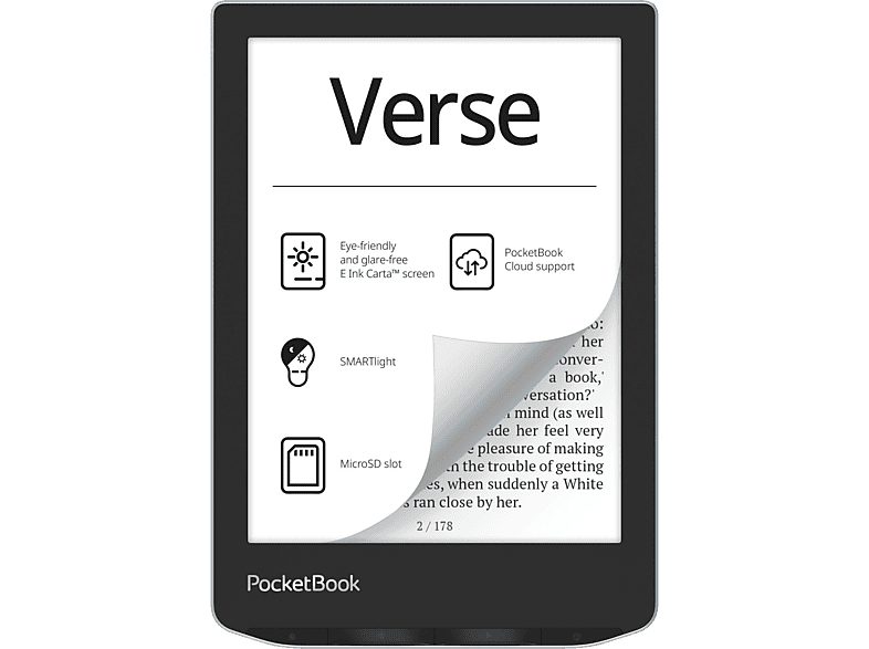 eBook - POCKETBOOK Verse, 6 ", 8 GB, 1.920 x 780 Pixel, E Ink Carta, Blue