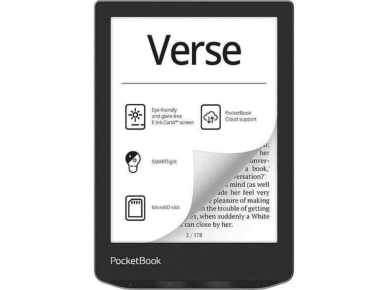 eBook - POCKETBOOK Verse, 6 ", 8 GB, 758 x 1024 pixels, E Ink Carta, Gris