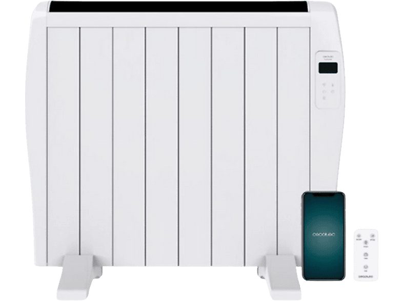 Emisor térmico - Cecotec Ready Warm 1800 Thermal Connected, 1200 W, 8 Elementos, 15 m², 3 Niveles, Blanco