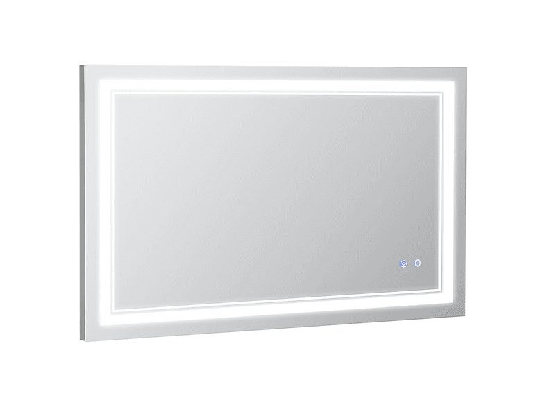 Espejo inteligente  - Luz LED, 100x60 cm, Interruptor Táctil, 3 Luces, Ajustable, Memoria KLEANKIN, Plata