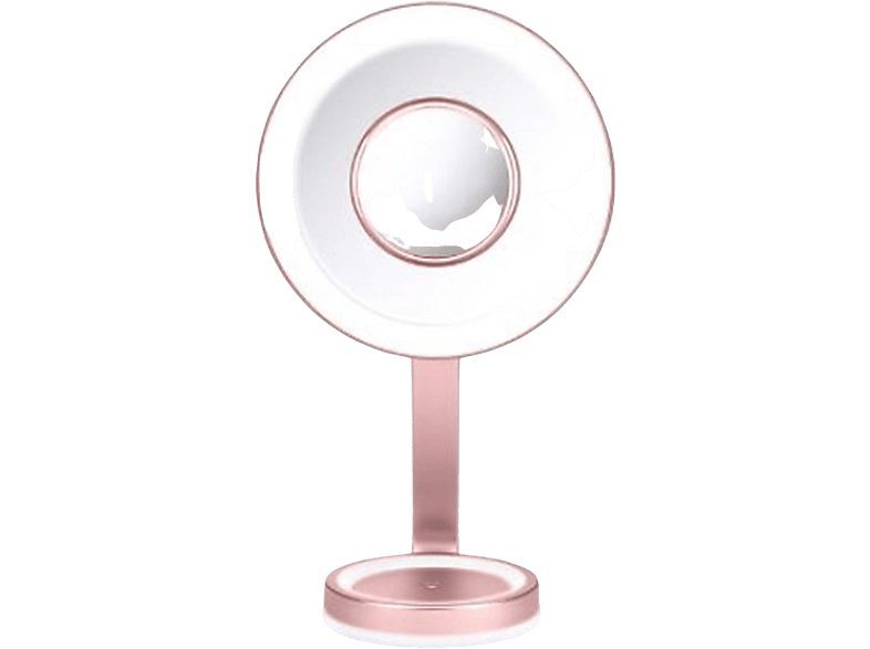 Espejo lumínico - Babyliss 9450E, 10 Niveles de aumento, Iluminación LED, 3 Configuraciones de luz, Rosa