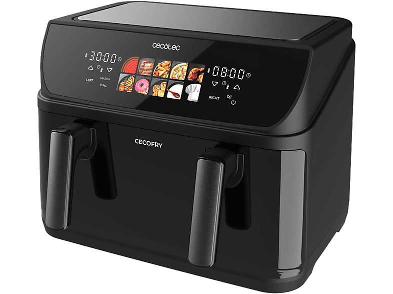 Freidora de aire - CECOTEC Cecofry&Duoheat 10000, 2800 W, 0 l, Black