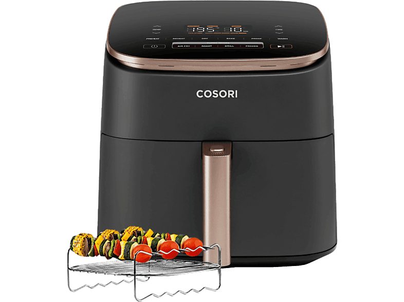 Freidora de aire - Cosori Turbo Blaze Chef Edition, 1725 W, 6 l, Hasta 230 °C, Pantalla táctil, 5 velocidades, Negro