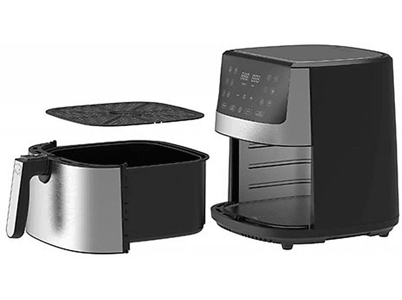 Freidora de aire - MASTERPRO Q4771, 1800 W, 6 l, Plata y negro