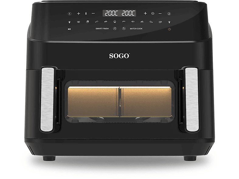 Freidora de aire - SOGO FRE-SS-10895, 2600 W, 10,5 l, Inox