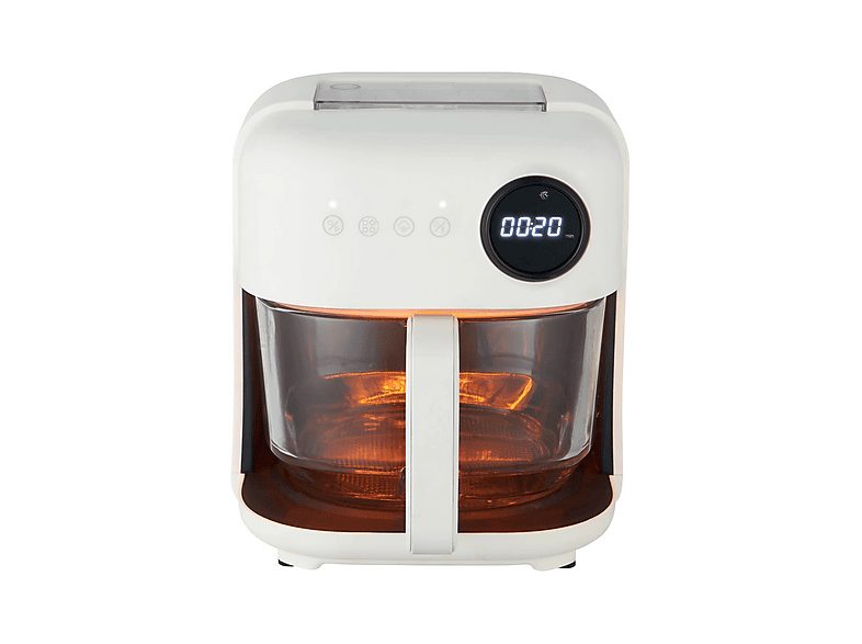 Freidora de aire - SOGO FREIDORA SIN ACEITE SOGO FRE-SS-10870 4,5L DIGITAL CRISTAL C/PINZAS, 1300 W, 4,5 l, Blanco