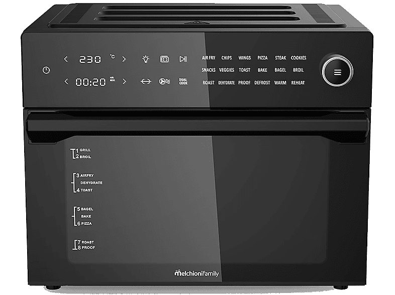 Freidora sin aceite - MELCHIONI Melchioni, 1800 W, 30 l, Negro