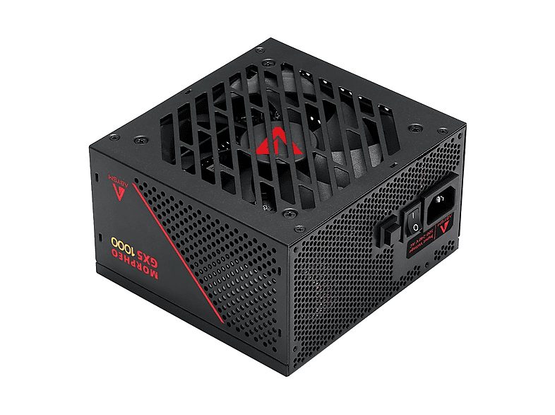 Fuente de alimentación PC  - Morpheo GX5 1000W ABYSM GAMING, Negro, Rojo