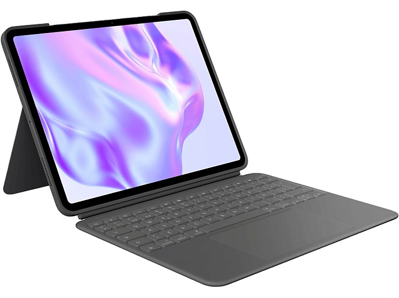 Funda con teclado - Logitech Combo Touch iPad Pro 13″, Retroiluminación, Accesos directos, Teclado extraíble, 4 modos de uso, Trackpad, Negro
