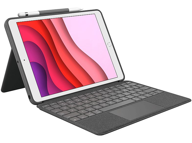 Funda con teclado - LOGITECH Combo Touch, Para Apple iPad (7th gen), Grafito