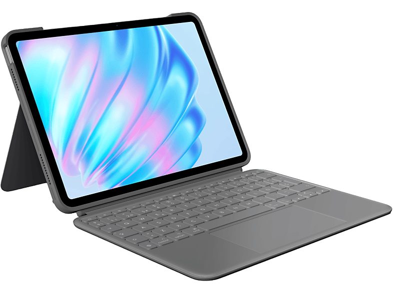 Funda con teclado - Logitech Combo Touch para iPad Air-Pro 11 pulgadas, Teclado extraíble, Accesos directos, 4 modos de uso, Smart Connector, Gris