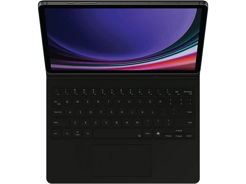 Funda con teclado - SAMSUNG EF-DX725, Para Samsung Galaxy Tab S9, Galaxy Tab S9 FE, Negro