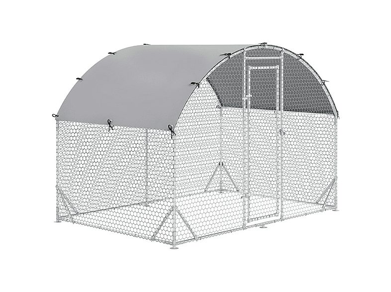 Gallinero de Exterior - PAWHUT D51-321, para Mascota pequeña, Plata