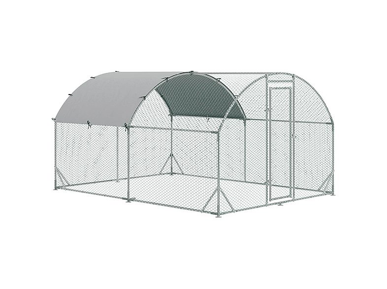 Gallinero de exterior - PAWHUT D51-321V01, para Mascota pequeña, Plata