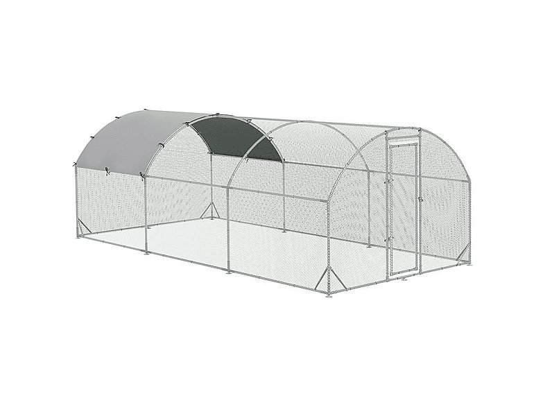 Gallinero de Exterior - PAWHUT D51-321V02, para Mascota pequeña, Plata